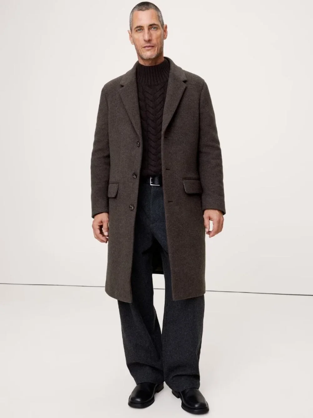 Banana Republic Medium Red Maroon Top Coat Melton Wool Mario Bellucci